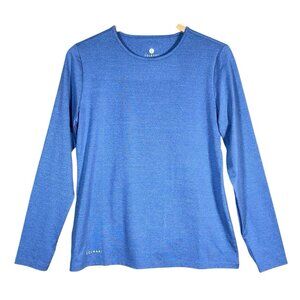 $79 Solbari Long Sleeve T-Shirt Women's M UPF 50+ Thumbholes Blue Sun Protection